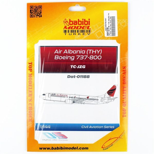 1/144 Arnavutluk Hava Yolları (Türk Hava Yolları) Boeing 737-800 Dekal Çıkartma, Babibi DAT-01188