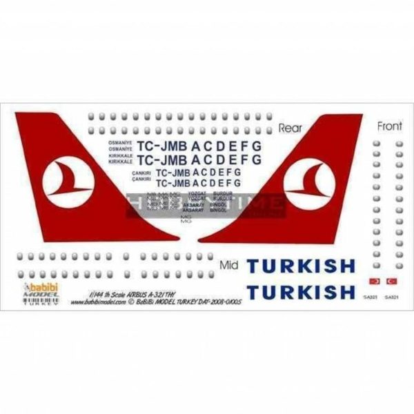 1/144 Thy Airbus A321 Dekal Çıkartma, Babibi DAT01005