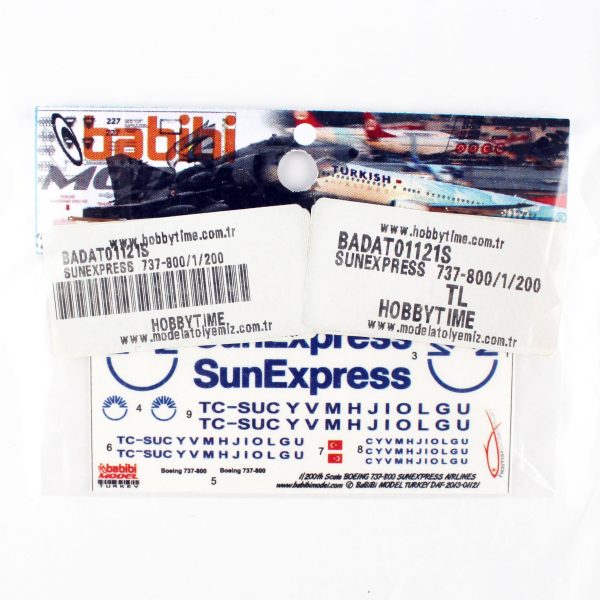 1/200 Sunexpress Boeing 737-800 Dekal Çıkartma, Babibi DAT01121
