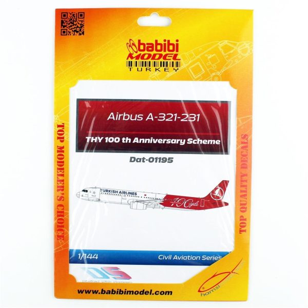 Babibi DAT01195 1/144 Türk Hava Yolları Airbus A-321-231 100.yıl özel boyama Decal Çıkartma - Görsel 2