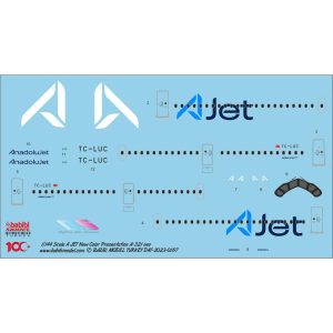 Babibi DAT01197 1/144 A Jet Airbus A-321 neo Yeni Logolu Decal Çıkartma