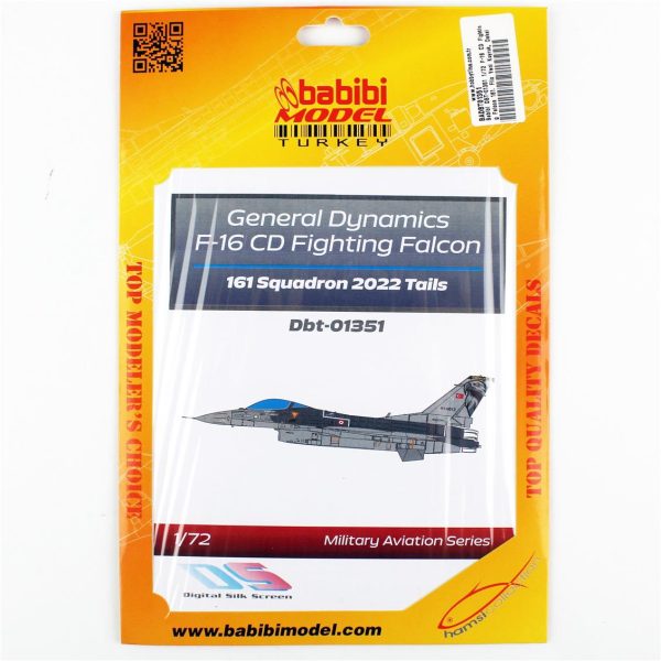 1/72 F-16 CD Fighting Falcon 161. Filo Yeni Kuyruk Dekal Çıkartma, Babibi DBT-01351
