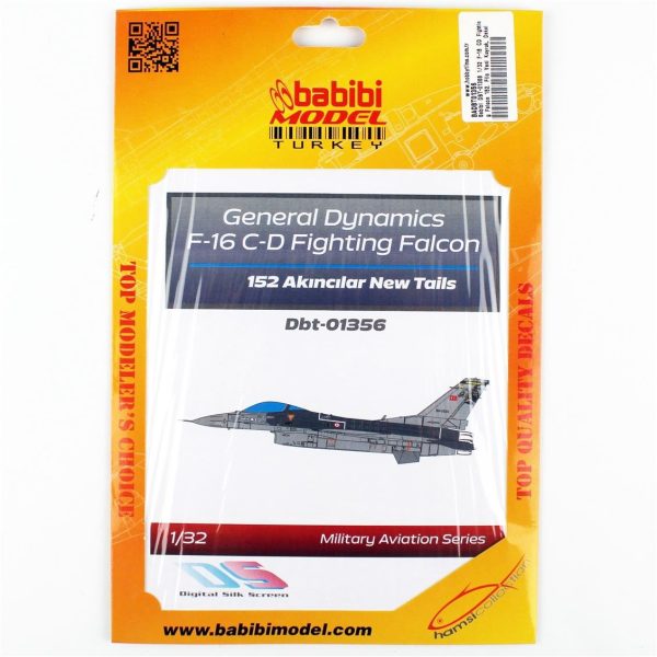 1/32 F-16 CD Fighting Falcon 152. Filo Yeni Kuyruk Dekal Çıkartma, Babibi DBT-01356