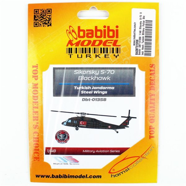 1/48 Sikorsky S-70 Black Hawk Türk Askeri Polisi Çelik Kanatlar Dekal Çıkartma, Babibi DBT-01358