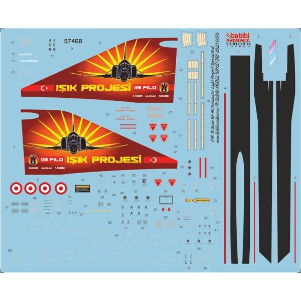 1/48 RF-4E Terminator Işık Projesi Özel Boyama Decal Set Kırmızı Dekal Çıkartma, Babibi DBT-01376 - Görsel 3