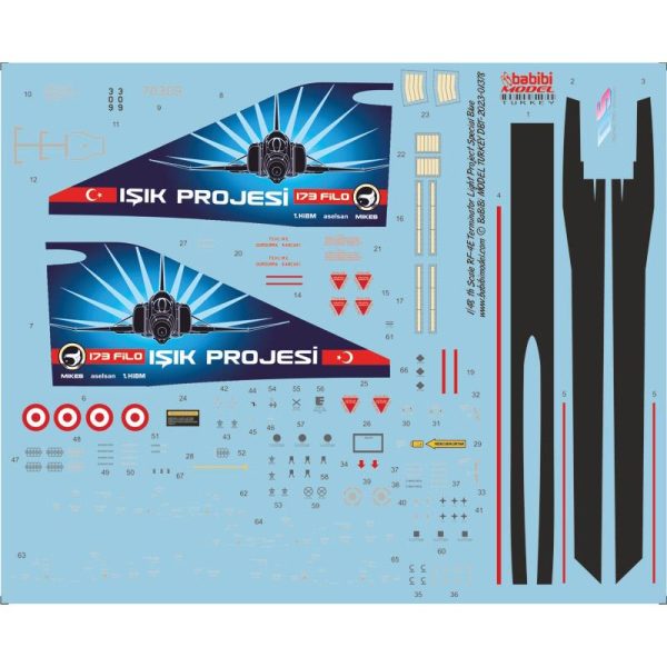1/48 RF-4E Terminator Işık Projesi Özel Boyama Decal Set Kırmızı Dekal Çıkartma, Babibi DBT-01378 - Görsel 3
