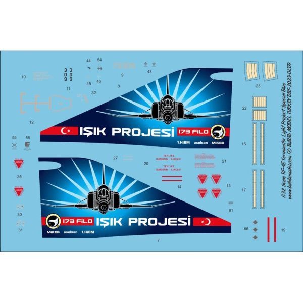 1/32 RF-4E Terminator Işık Projesi Özel Boyama Decal Set Kırmızı Dekal Çıkartma, Babibi DBT-01379 - Görsel 3