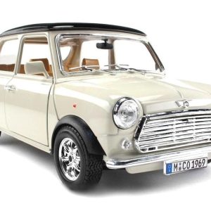 1/18 1969 Mini Cooper Krem-Siyah Diecast Araba, Bburago 12036