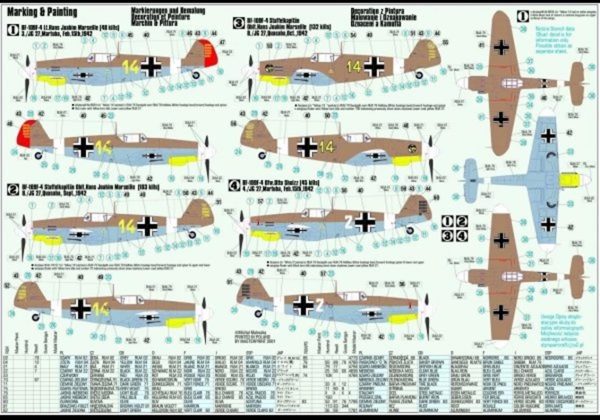 1/72 BF-109F-4/trop (Marseille) Savaş Uçağı Maketi, Mister Craft C040 - Görsel 2