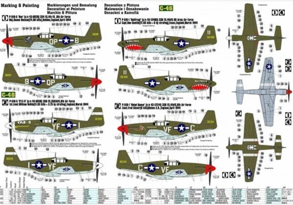1/72 P-51 B-5 (Bee) Savaş Uçağı Maketi, Mister Craft C048 - Görsel 2