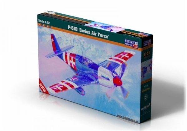 1/72 P-51 B (Swiss Air Force) Savaş Uçağı Maketi, Mister Craft C051