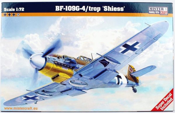 1/72 BF-109G-4/trop (Shiess) Savaş Uçağı Maketi, Mister Craft C088