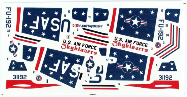 1/72 F-84G Skyblazers Savaş Uçağı Maketi, Mister Craft C089 - Görsel 4