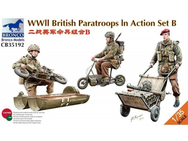 1/35 WWII British Paratroops In Action Set Maketi, Bronco Model 35192