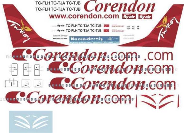 1/144 Corendon Flyair 737-300, Nazca Decals Cor001 - Görsel 2