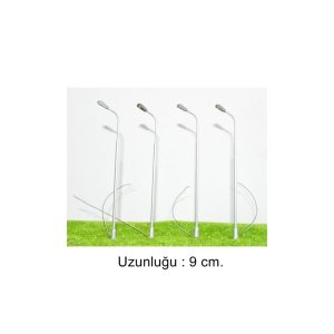 T24 1/100 Işıklı Sokak Lambası Maketi 9 Cm Uzunluk 5 Adet, CP Model