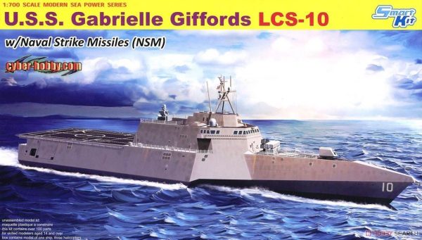1/700 USS Gabrielle Giffords lCS-10 Savaş Gemisi ve NSM Füzeleri Maketi Seti, CyberHobby 7147
