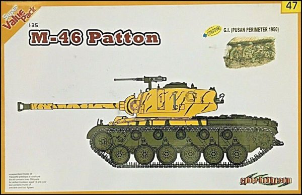 1/35 M-46 Patton Tankı ve Pusan Perimeter 1950 Figür Maketi Seti, CyberHobby 9147