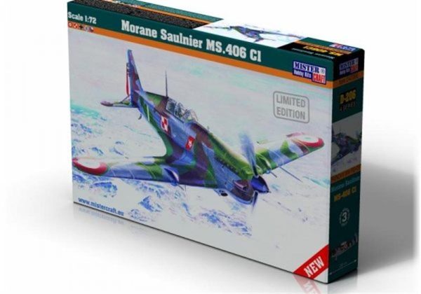 1/72 Morane Saulnier MS.406 CI Savaş Uçağı Maketi, Mister Craft D206