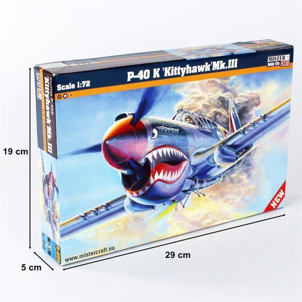 1/72 P-40 K Kittyhawk Mk.III Savaş Uçağı Maketi, Mister Craft D220 - Görsel 4
