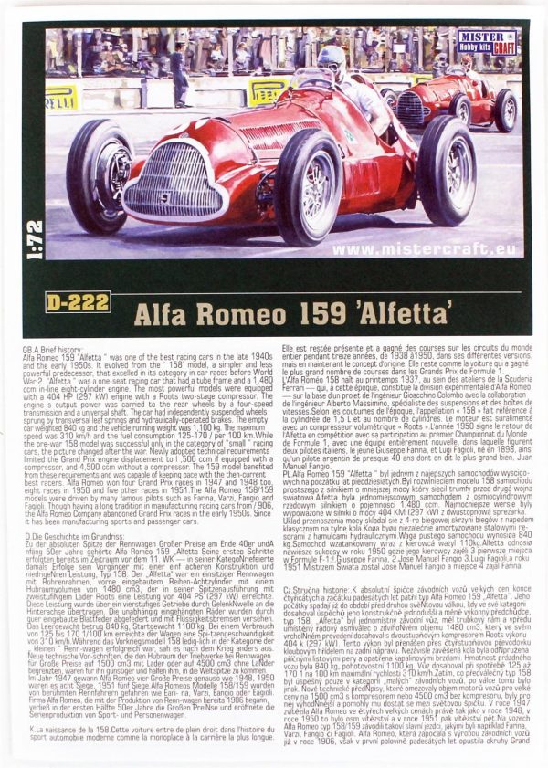 1/24 Alfa Romeo Alfetta Yarış Arabası Maketi, Mister Craft D222 - Görsel 3