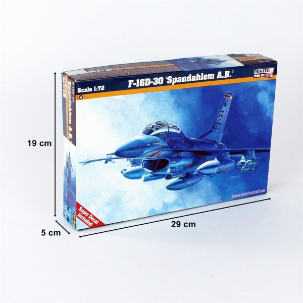 1/72 F-16D-30 (Spadahlem A.B.) Savaş Uçağı Maketi, Mister Craft D082 - Görsel 5