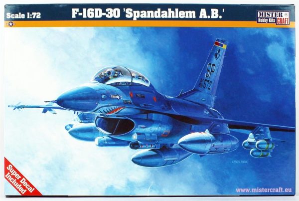 1/72 F-16D-30 (Spadahlem A.B.) Savaş Uçağı Maketi, Mister Craft D082