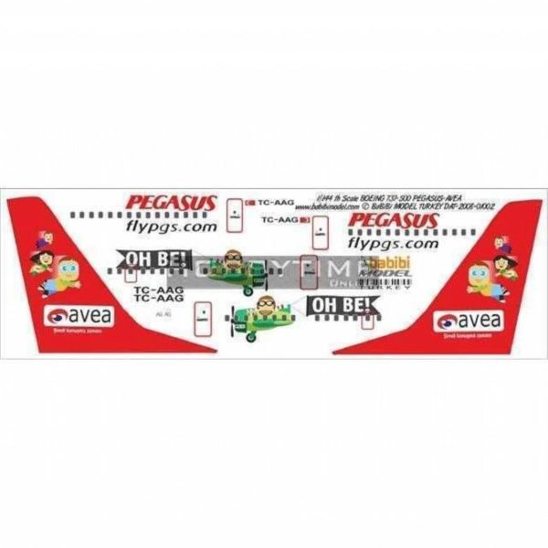 1/144 Pegasus Boeing 737-500 Avea Dekal Çıkartma, Babibi DAT01002