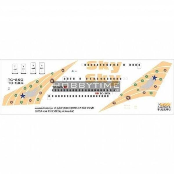 1/144 Sky Airlines Boeing 737-400 Altın Dekal Çıkartma, Babibi DAT01020