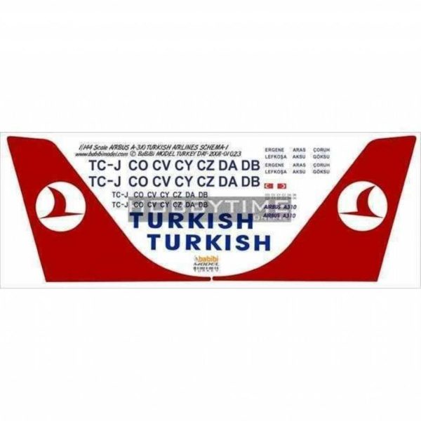 1/144 Thy Airbus A310 Şema-1 Dekal Çıkartma, Babibi DAT01023