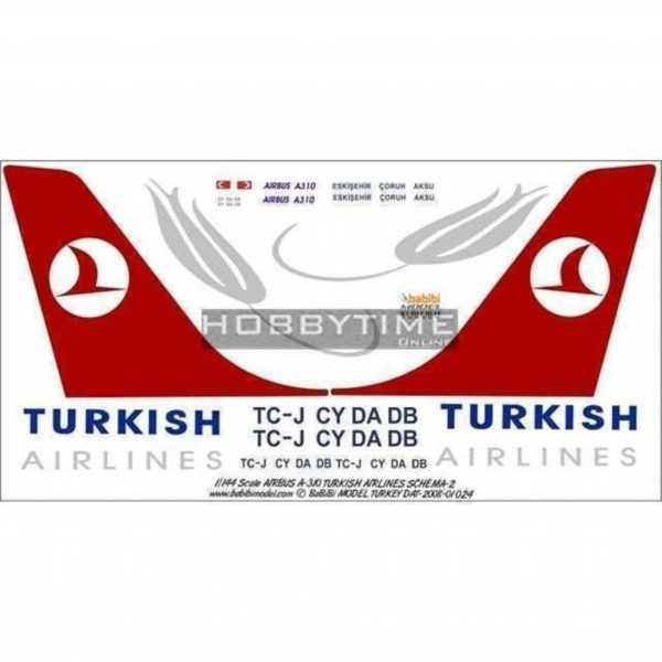 1/144 Thy Airbus A310 Dekal Çıkartma, Babibi DAT01024