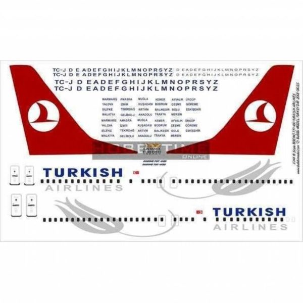 1/144 Thy Boeing 737-400 Dekal Çıkartma, Babibi DAT01025