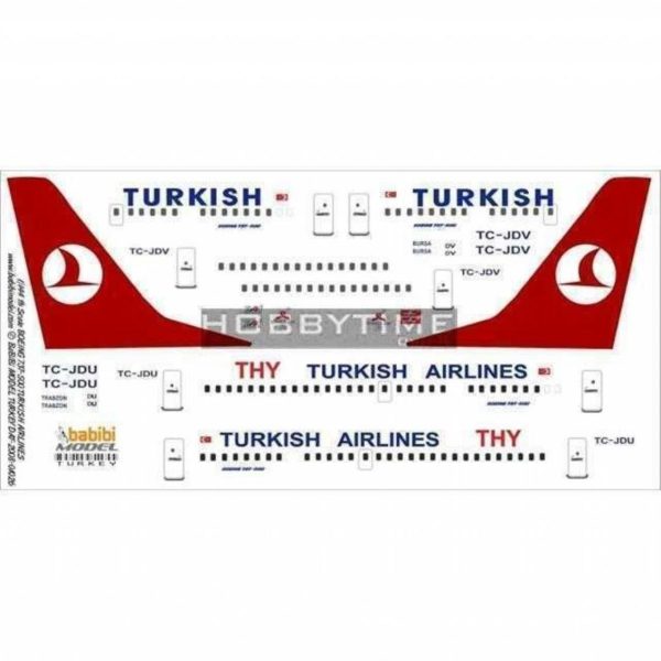 1/144 Thy Boeing 737-500 Dekal Çıkartma, Babibi DAT01026