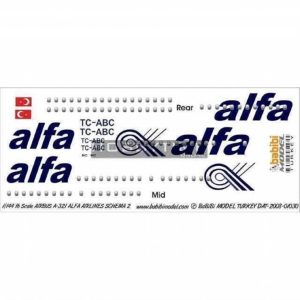 1/144 Air Alfa Airbus A321 Şema-2 Dekal Çıkartma, Babibi DAT01030