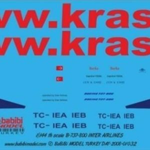 1/144 İnter Air Boeing 737-800 Dekal Çıkartma, Babibi DAT01032