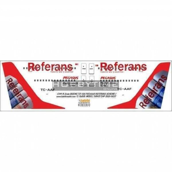 1/144 Pegasus Boeing 737-500 Referans Dekal Çıkartma, Babibi DAT01037