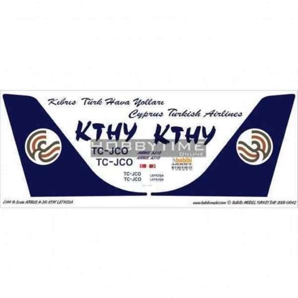 1/144 Kthy Airbus A310 Lefkoşa Dekal Çıkartma, Babibi DAT01042