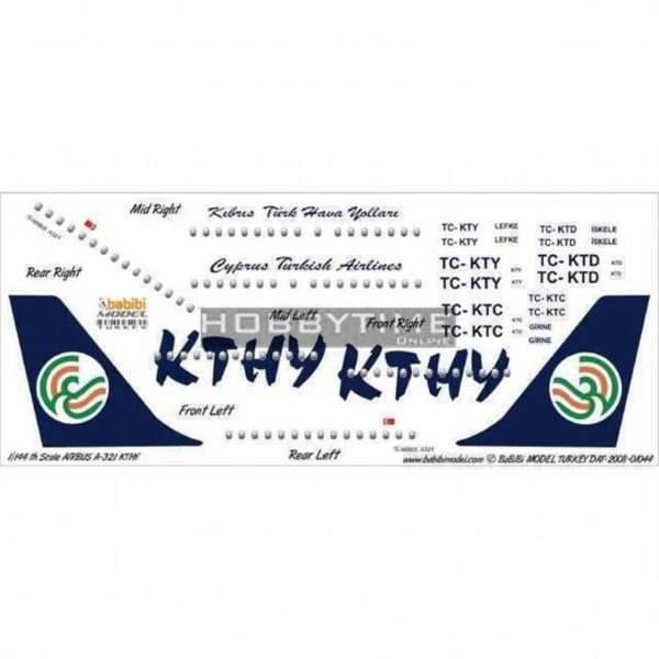 1/144 Kthy Airbus A321 Dekal Çıkartma, Babibi DAT01044