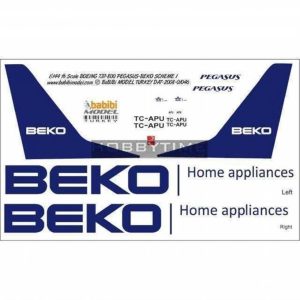 1/144 Pegasus Boeing 737-800 Beko Dekal Çıkartma, Babibi DAT01046