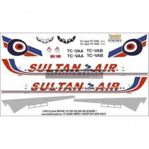 1/200 Sultan Air Boeing 737-200 Dekal Çıkartma, Babibi DAT01054