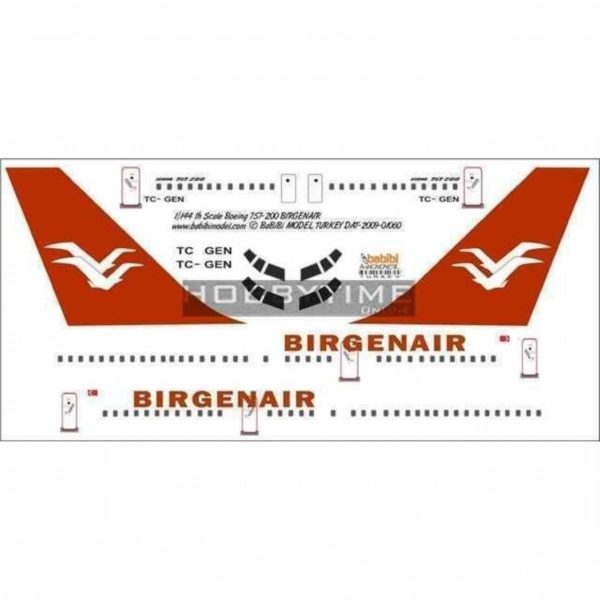 1/144 Birgen Air Boeing 757-200 Dekal Çıkartma, Babibi DAT01060