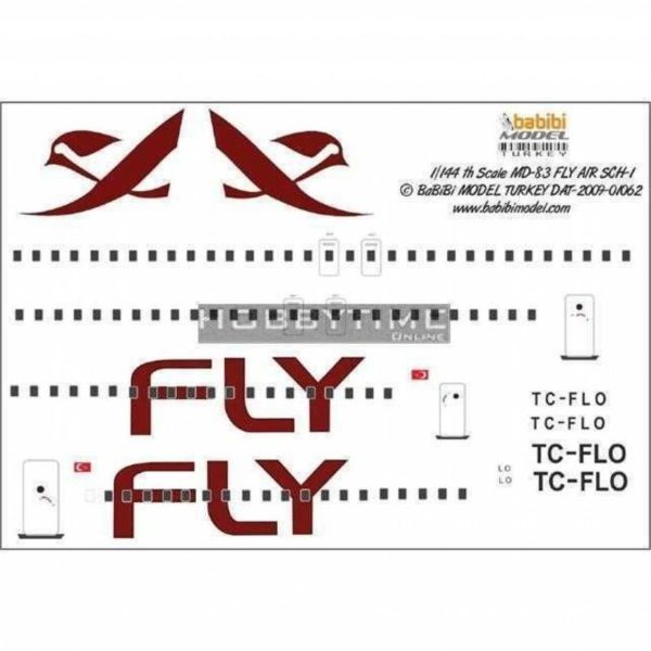 1/144 Fly Air MD-83 Şema-1 Dekal Çıkartma, Babibi DAT01062