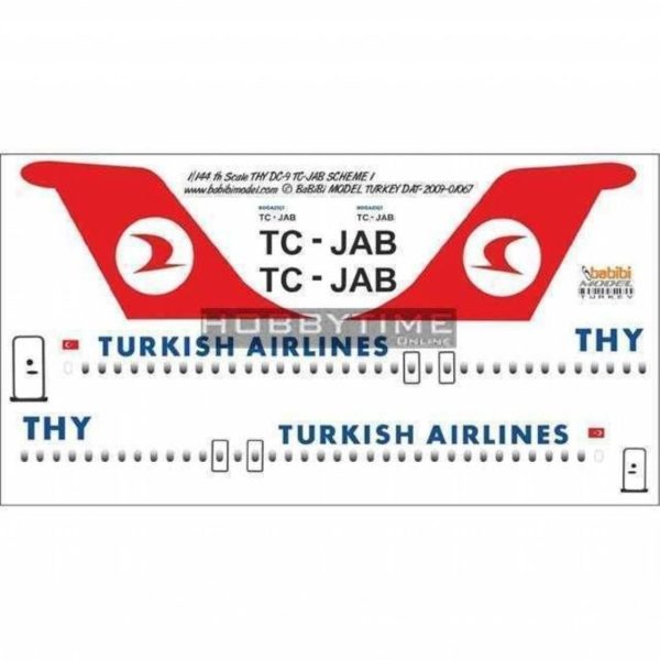 1/144 Thy DC-9 TC-JAB Dekal Çıkartma, Babibi DAT01067