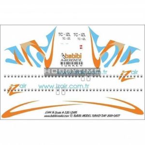 1/144 Iz Air Airbus A320 Dekal Çıkartma, Babibi DAT01077
