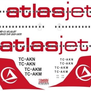 1/144 Atlasjet MD-83 Dekal Çıkartma, Babibi DAT01078