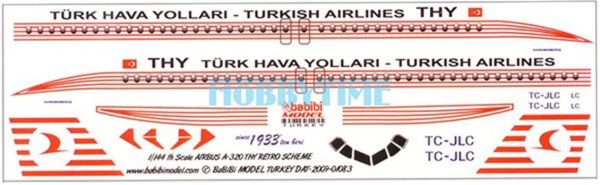1/144 Thy Airbus A320 Retro Şema Dekal Çıkartma, Babibi DAT01083 - Görsel 2