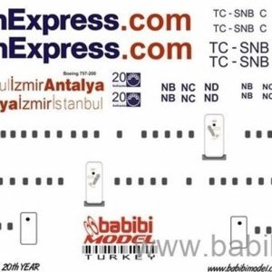1/144 Sun Express Boeing 757-200 Dekal Çıkartma, Babibi DAT01087