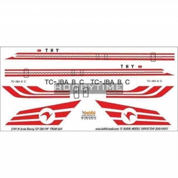 1/72 Thy Boeing 727-200 Dekal Çıkartma, Babibi DAT01093