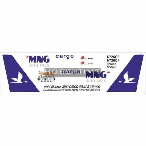 1/144 Mng Cargo 737-400 Dekal Çıkartma, Babibi DAT01095