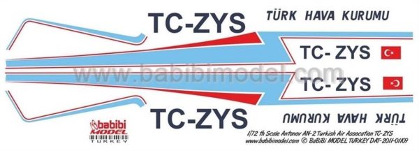 1/72 TC Antonov AN-2 Turkish Assocation Dekal Çıkartma, Babibi DAT01109 - Görsel 2